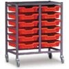 Gratnells Double Column 12 Tray Storage Trolley