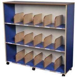 Childrens Bookcase With Drywipe Board Blue