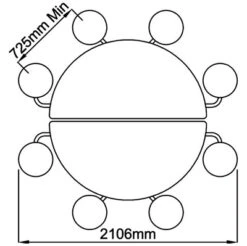 8 Seat Classic Circular Mobile Dining Unit -Sico Store 015013