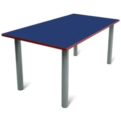 Scholar Heavy Duty Rectangular Cylinder Legged Tables With Light Grey Frame