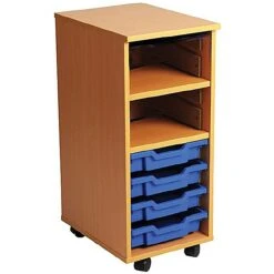 4 Tray Single Bay Mobile Storage Unit