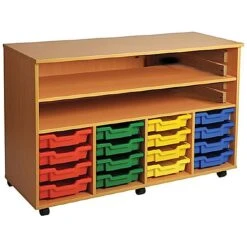 16 Tray Quad Bay Mobile Storage Unit