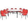 5ft Round Soft Top Table & 8 Grosvenor Chairs