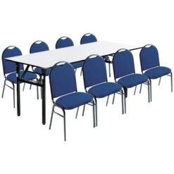 6ft Rectangular Soft Top Table & 8 Grosvenor Chair Bundle