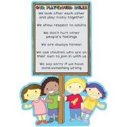 Sign On Post Playground Rules School Sign