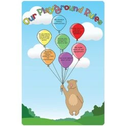 Balloons Playground Rules School Sign