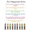 Crayons Playground Rules School Sign