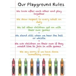 Crayons Playground Rules School Sign