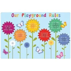 Flowers Playground Rules School Sign