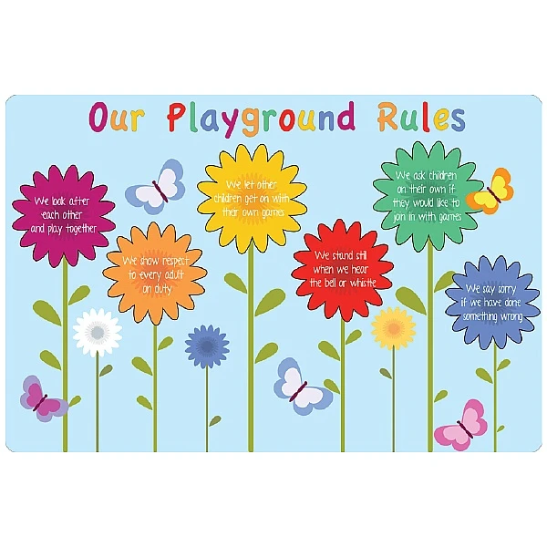 Flowers Playground Rules School Sign 1 Flowers Playground Rules School Sign