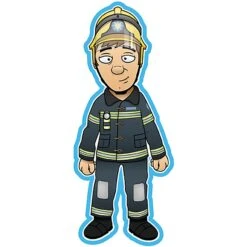 People At Work Fireman Sign