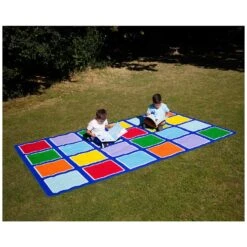 Rainbow Rectangular Outdoor Play Placement Mat