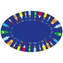 Rainbow Oval Pencils Alphabet Carpet -Sico Store 076398