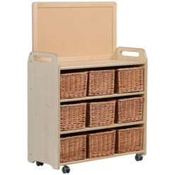 Millhouse Mobile Storage Unit With Top Divider