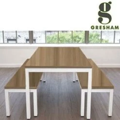 Gresham Deck 4 Leg Table & Bench Set