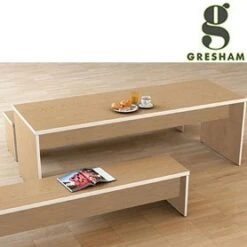Gresham Deck Edged Table And Bench Set