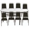 5ft Round Soft Top Table & 8 Mayfair Chairs