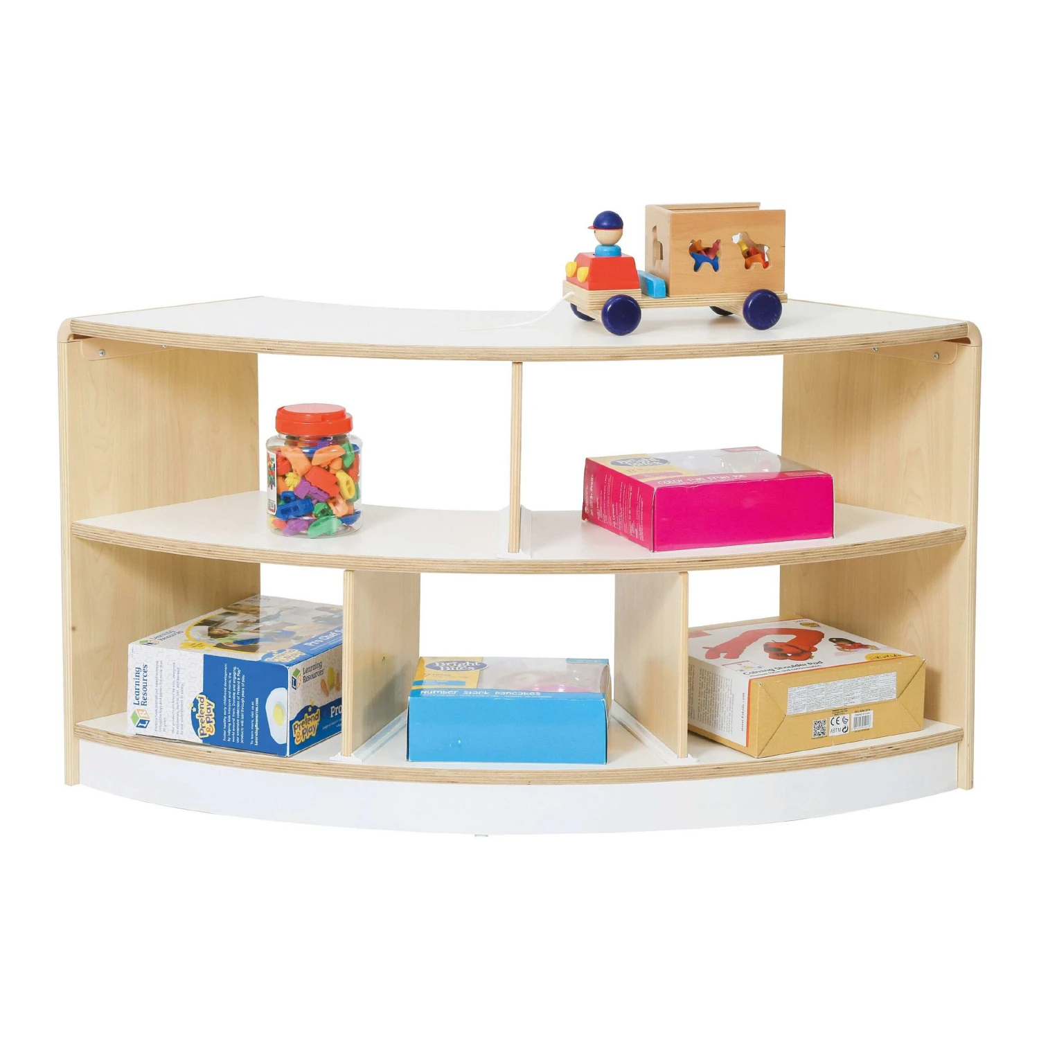 Alps Open Back 2 Shelf Curved Classroom Bookcase 2 Alps Open Back 2 Shelf Curved Classroom Bookcase - Image 2