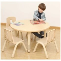 Elegant Round Height Adjustable Classroom Table -Sico Store 098487