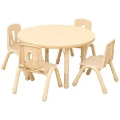 Elegant Round Height Adjustable Classroom Table