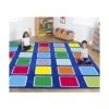 Rainbow Squares Large Square Placement Carpet
