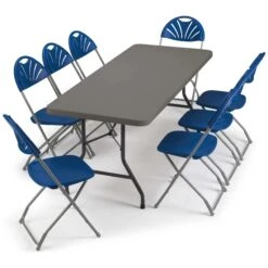 Rectangular Folding Table & 8 Chair Bundle Deal