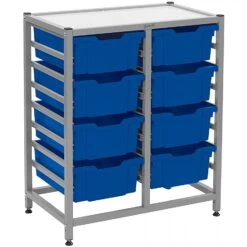 Gratnells Dynamis Collection Deep Tray 2 Column Storage Trolley