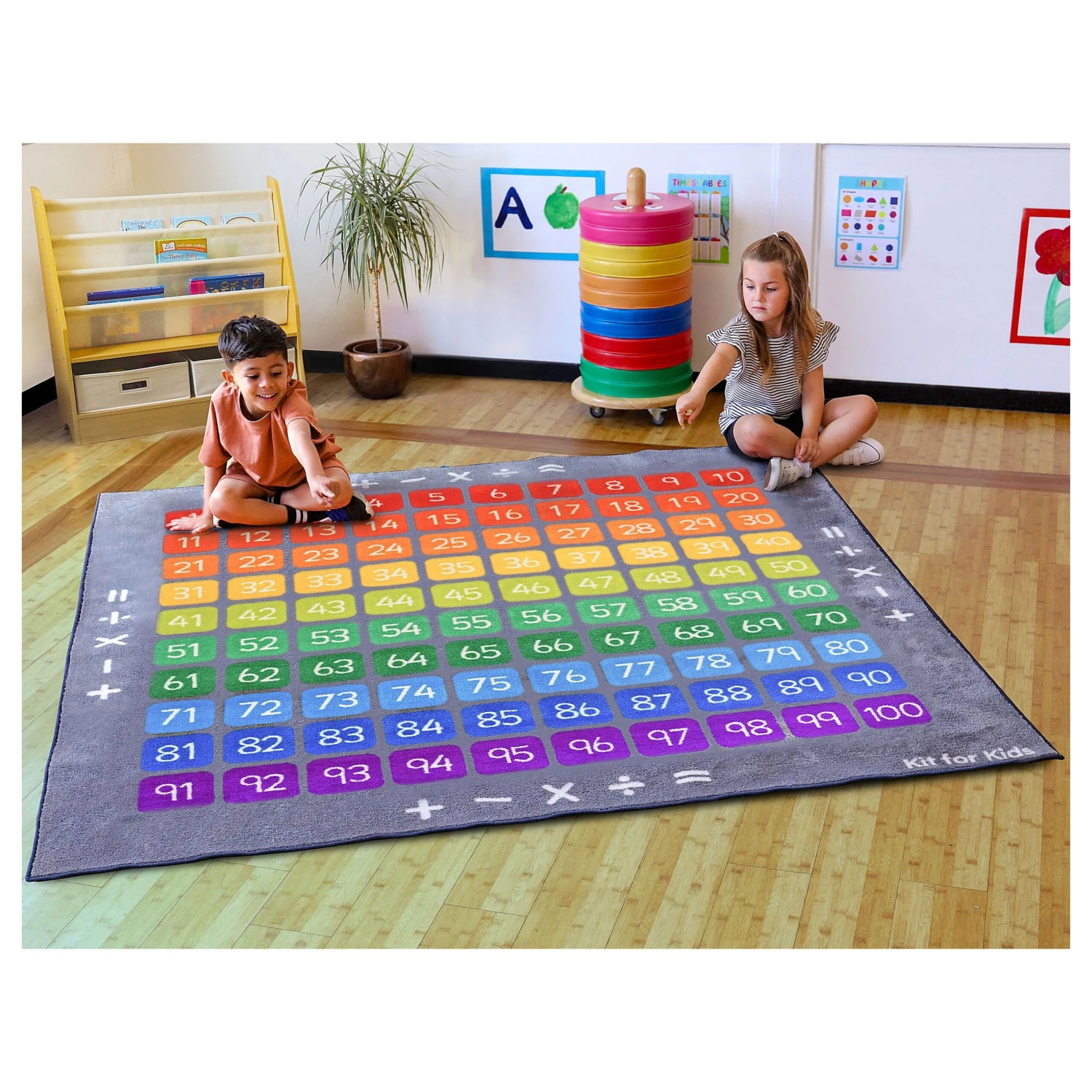 Rainbow 100 Square Counting Grid Carpet 2 Rainbow 100 Square Counting Grid Carpet - Image 2